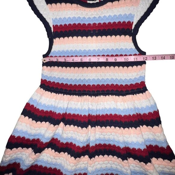 Janie and Jack Striped Knit Dress - Pink, Blue, Navy - Picture 4 of 9
